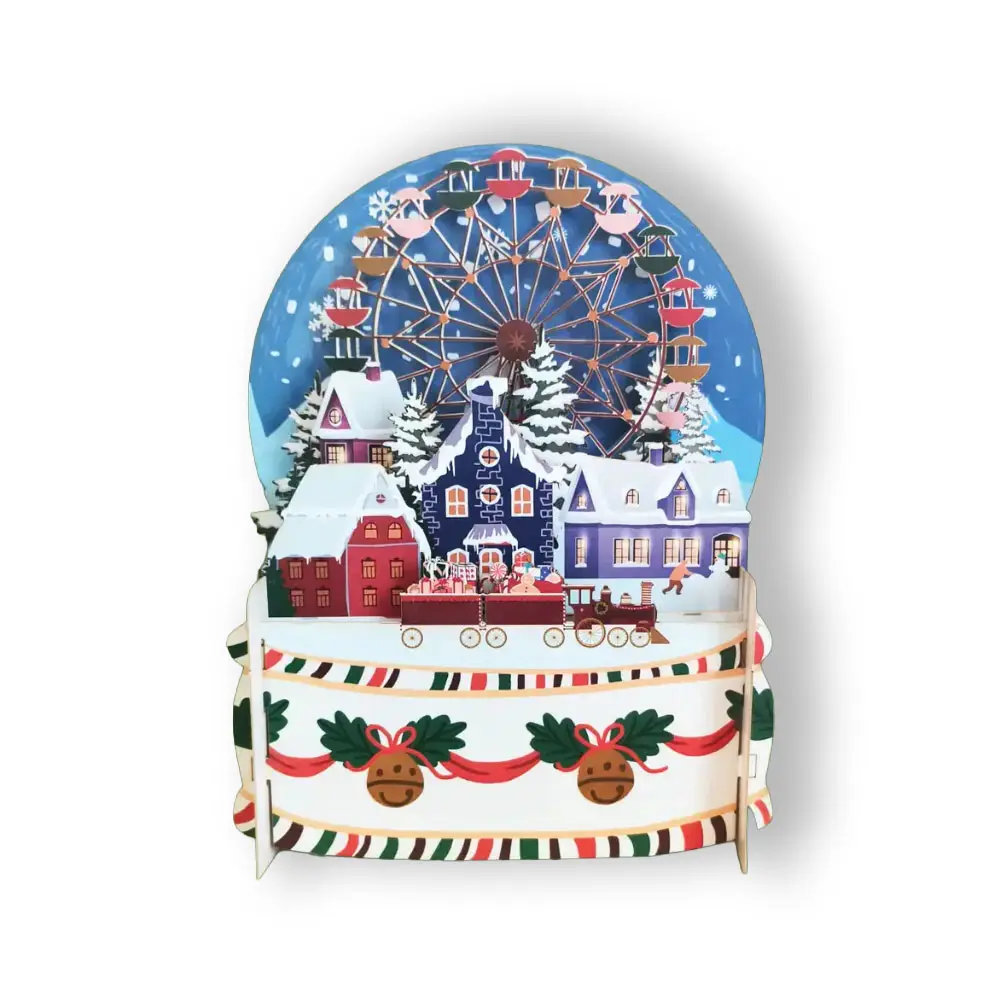 3D Pop-Up Wenskaart Kerstdorp