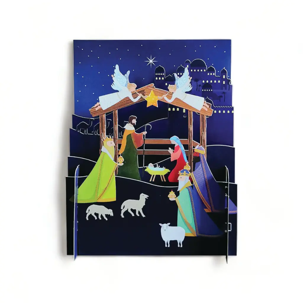 3D Pop-Up Wenskaart Kerststal