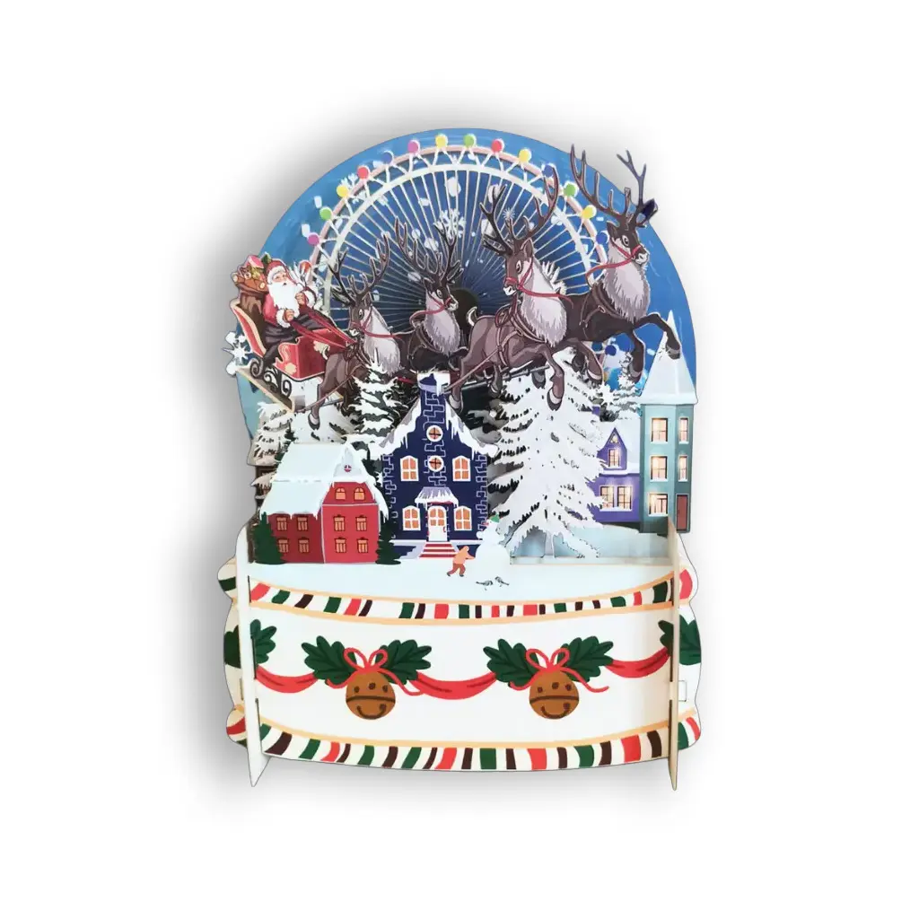 3D Pop-Up Wenskaart Kerstslee