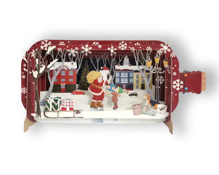 3D Wenskaart Message in a Bottle - Kerstman Cadeautjes