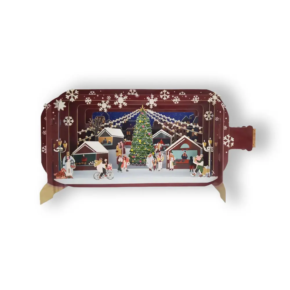 3D Wenskaart Message in a Bottle - Kerstmarkt