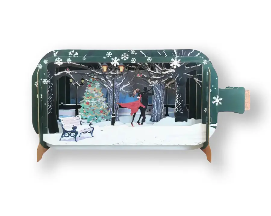 3D Wenskaart Message in a Bottle - Dansend Koppel