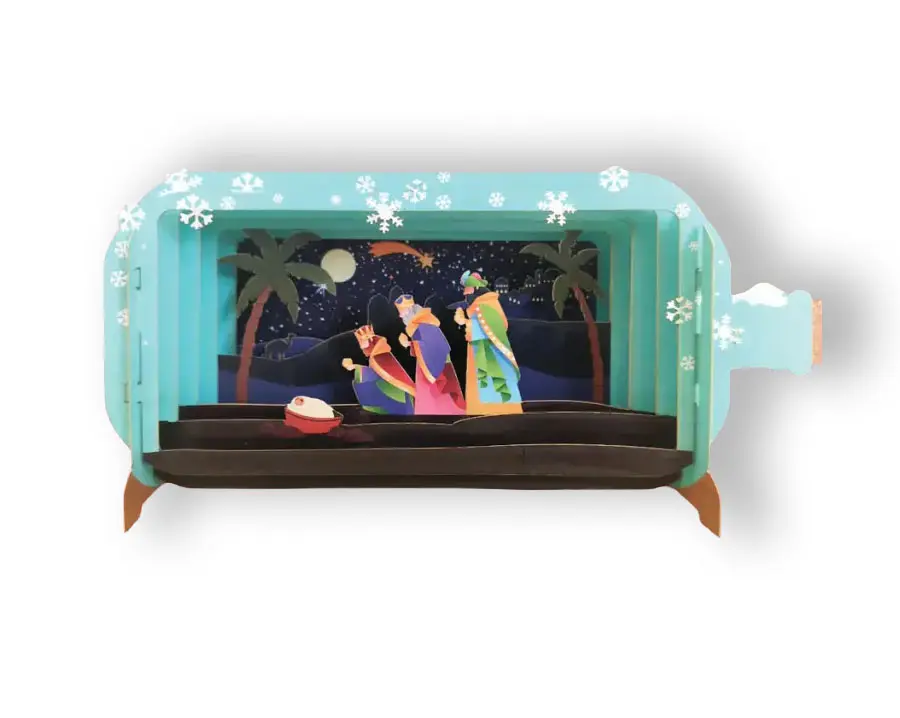 3D Wenskaart Message in a Bottle - De 3 wijzen