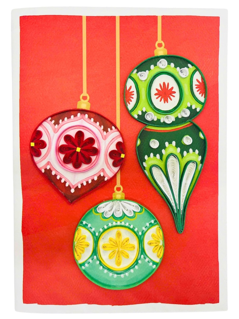 Wenskaart Origamo - Kerstballen