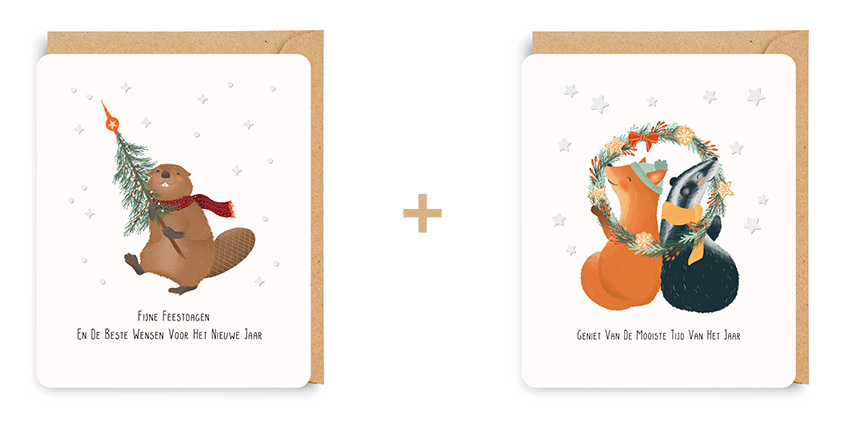 Doosje 8 wenskaarten - 2 designs Little Stories 7308