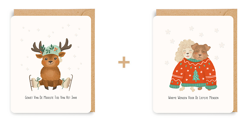 Doosje 8 wenskaarten - 2 designs Little Stories 7456