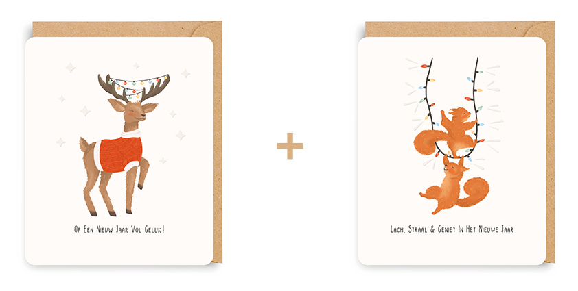 Doosjes 8 wenskaarten - 2 designs Little Stories 7460