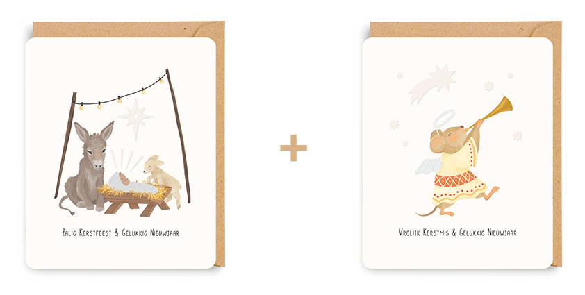 Doosje 8 wenskaarten - 2 designs Little Stories 7466