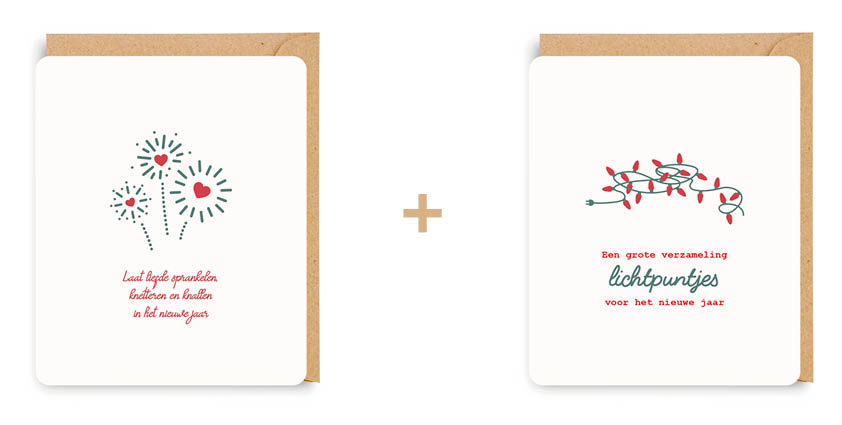 Doosje 8 wenskaarten - 2 designs Quotopia 7221