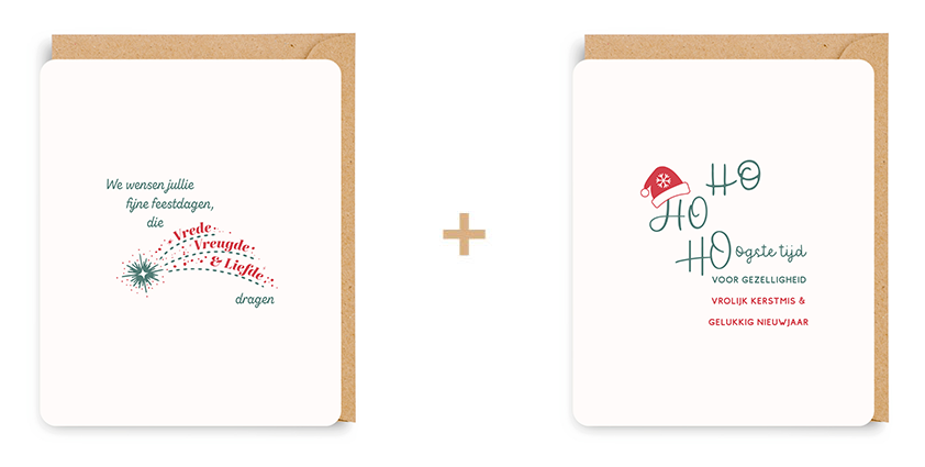 Doosje 8 wenskaarten - 2 designs Quotopia 7311