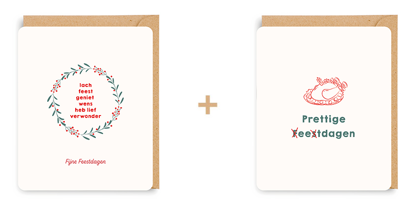 Doosje 8 wenskaarten - 2 designs Quotopia 7467