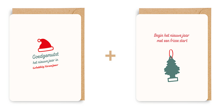 Doosje 8 wenskaarten - 2 designs Quotopia 7470