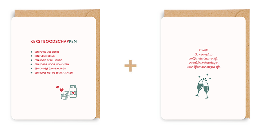 Doosje 8 wenskaarten - 2 designs Quotopia 7309