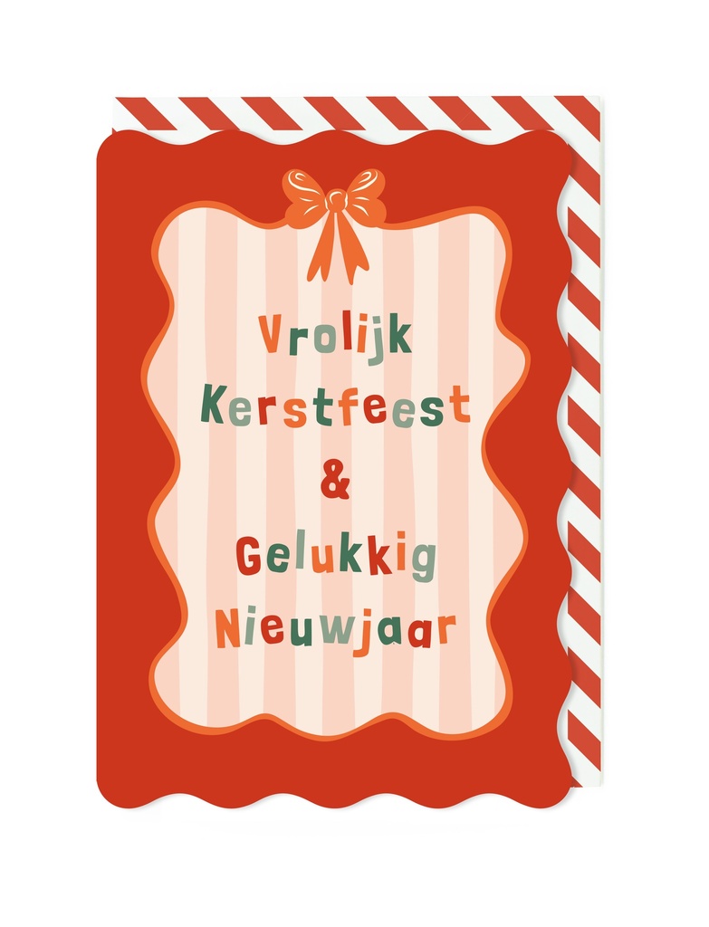 Doosje 8 wenskaarten TW - Vrolijk Kerstfeest & Gelukkig Nieuwjaar