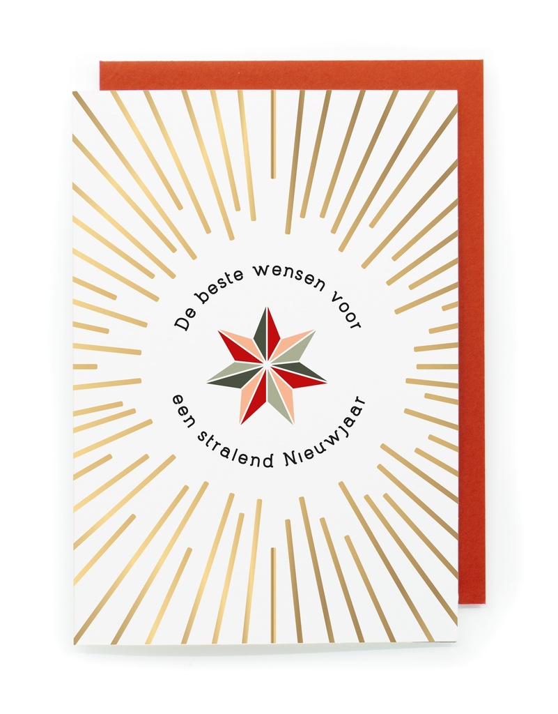 Doosje 8 wenskaarten JJ - De beste wensen voor een stralend Nieuwjaar