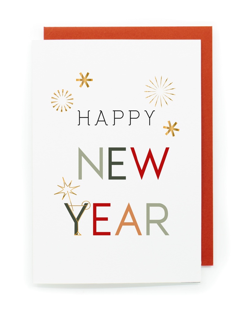 Doosje 8 wenskaarten JJ - Happy New Year