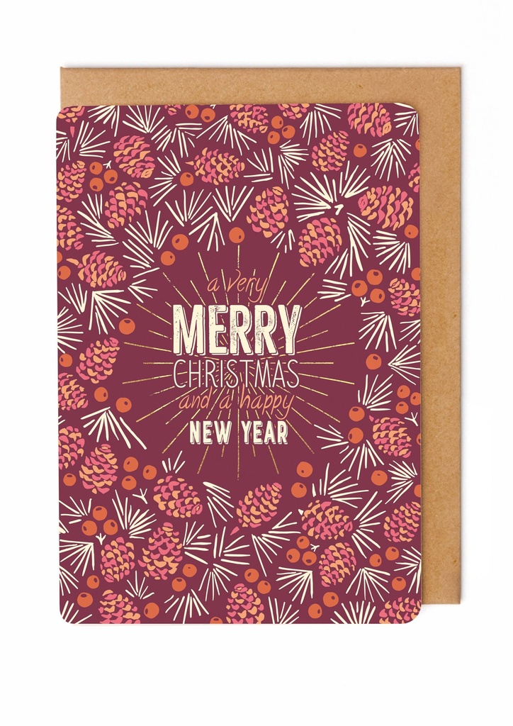 Doosje 8 wenskaarten - A Very Merry Christmas and a Happy New Year
