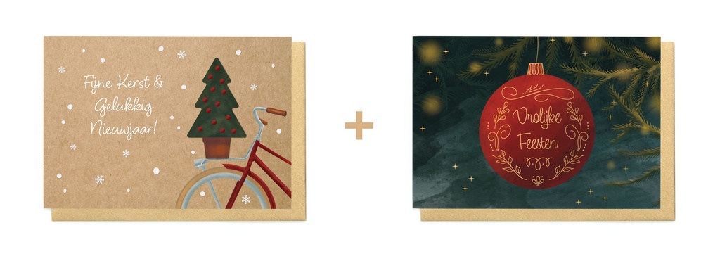 Box 10 wenskaarten - 2 designs Winter Cheer 9801