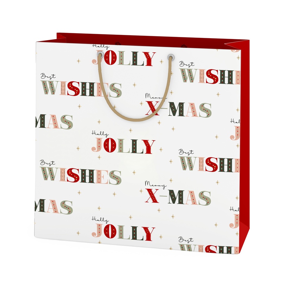 Geschenkzakje Best Wishes - 25 x 25 cm