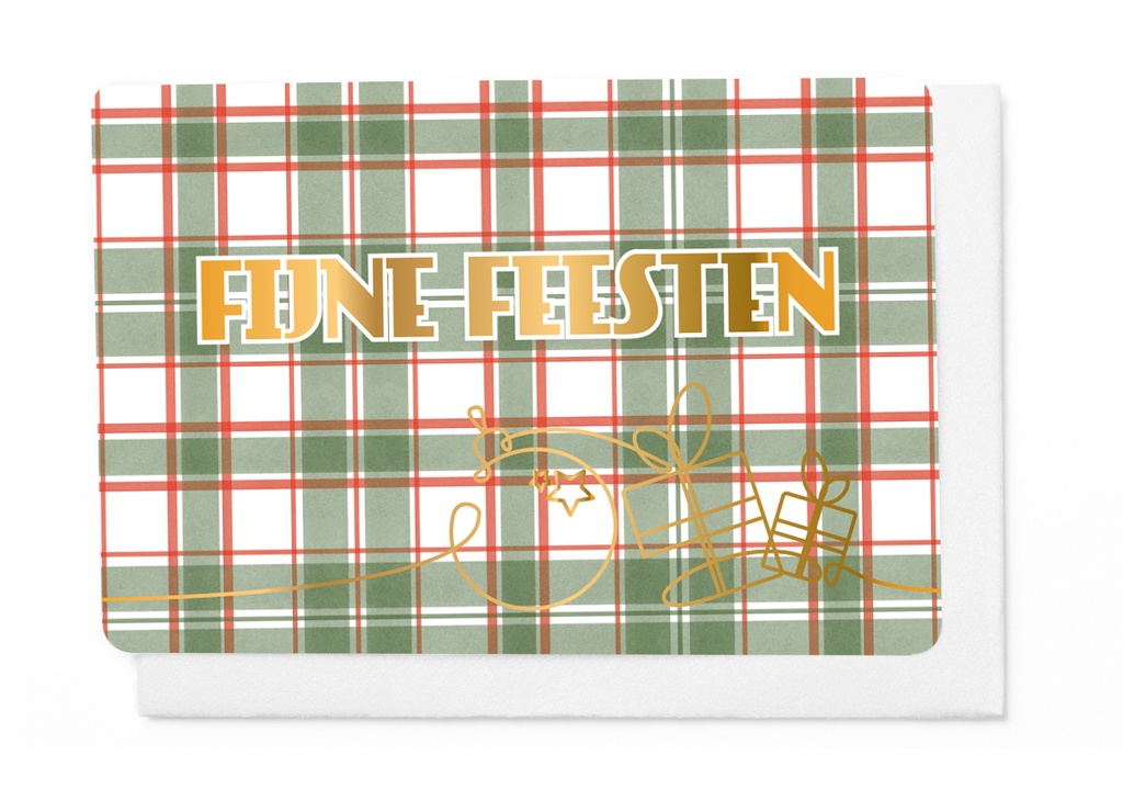 Pakje 5 wenskaarten - Fijne Feesten