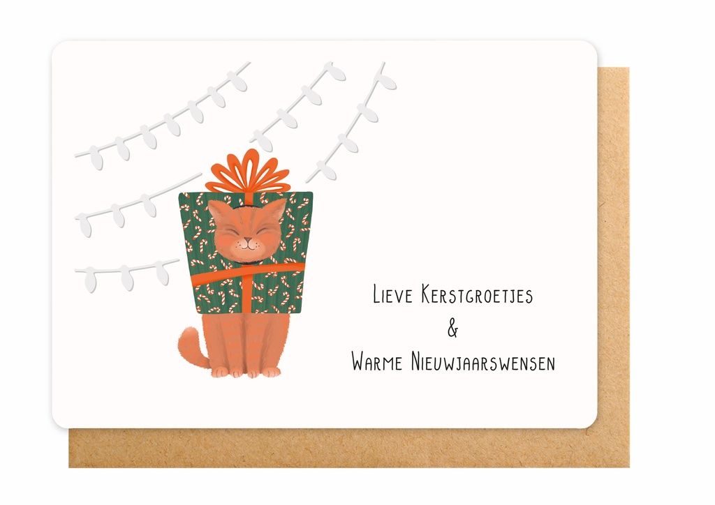 Wenskaart ET - Lieve Kerstgroetjes en warme Nieuwjaarswensen