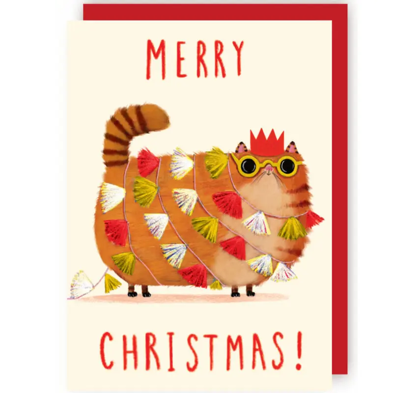 Wenskaart CR - Kerst Kat 