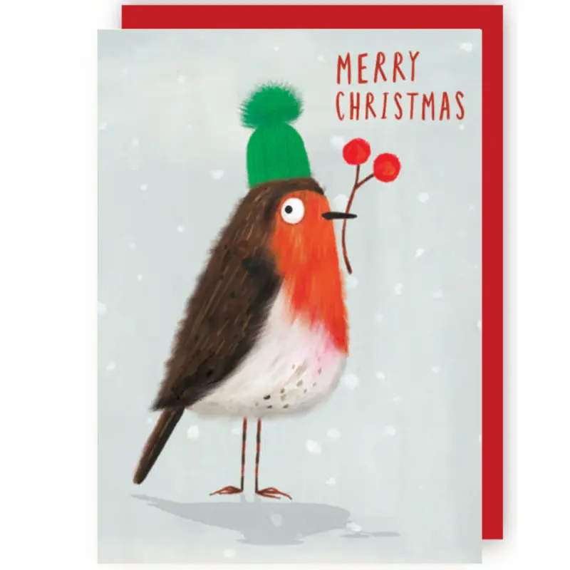 Wenskaart CR - Kerst Roodborstje