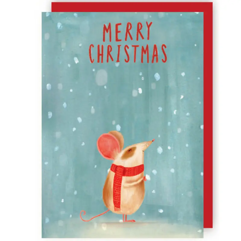 Wenskaart CR - Kerst Muis 