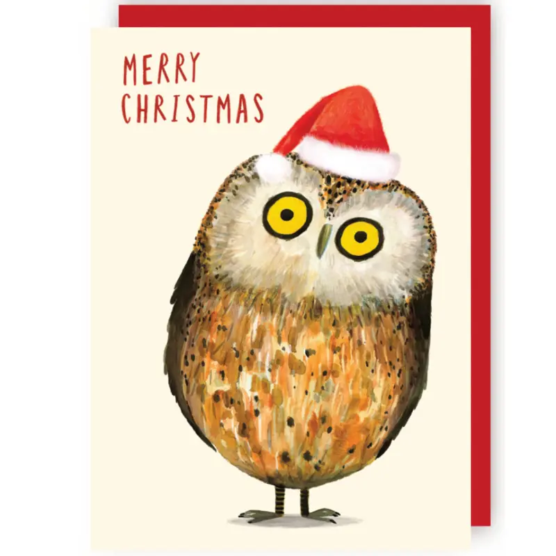 Wenskaart CR - Kerst Uil