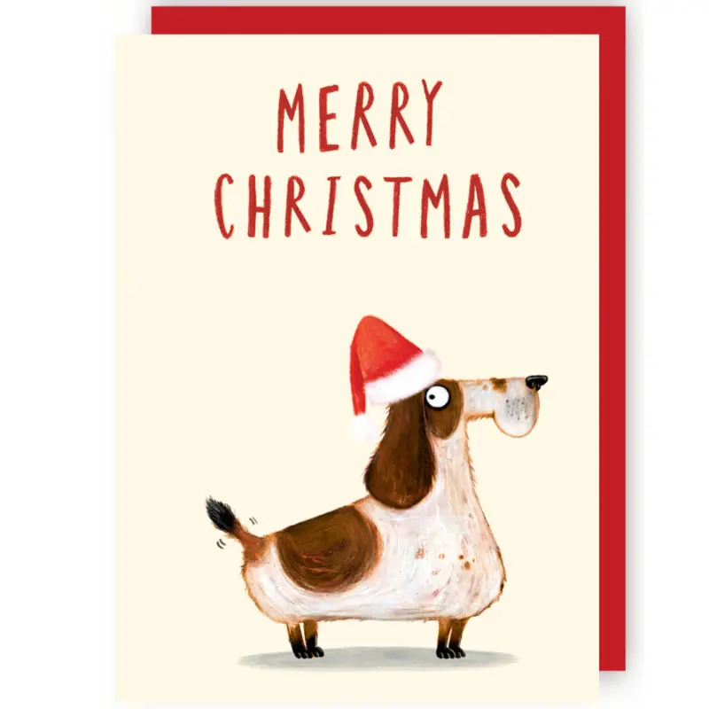 Wenskaart CR - Kerst Hond Spaniel
