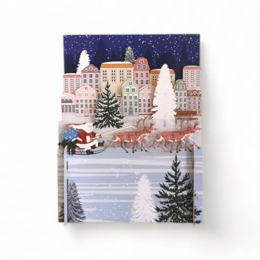 [AJDXPOP048] Pop-Up Wenskaart Kerstslee