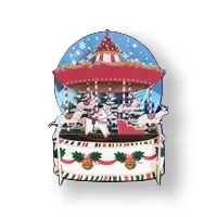 [AJDXPOP057] 3D Pop-Up Wenskaart Kerst Carrousel