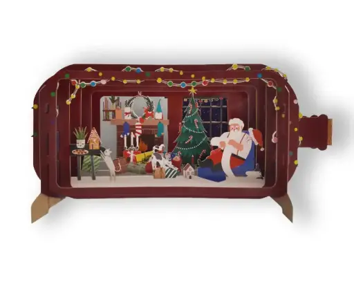 [AJDXMIB116] 3D Wenskaart Message in a Bottle - Kerstmarkt