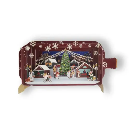 [AJDXMIB114] 3D Wenskaart Message in a Bottle - Kerstmarkt