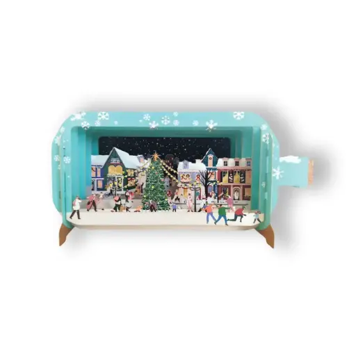 [AJDXMIB124] 3D Wenskaart Message in a Bottle - Ijspiste