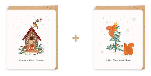 [ETLS7302] Doosje 8 wenskaarten - 2 designs Little Stories 7302