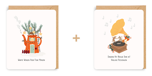 [ETLS7306] Doosje 8 wenskaarten - 2 designs Little Stories 7306