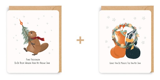 [ETLS7308] Doosje 8 wenskaarten - 2 designs Little Stories 7308