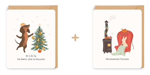 [ETLS7461] Doosje 8 wenskaarten - 2 designs Little Stories 7461