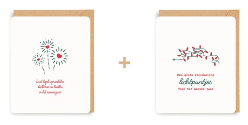 [ETQT7221] Doosje 8 wenskaarten - 2 designs Quotopia 7221