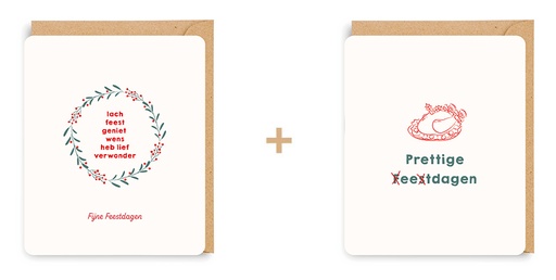 [ETQT7467] Doosje 8 wenskaarten - 2 designs Quotopia 7467