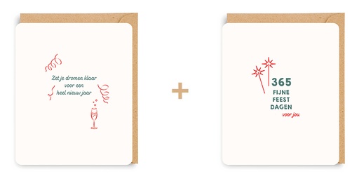 [ETQT7469] Doosje 8 wenskaarten - 2 designs Quotopia 7469