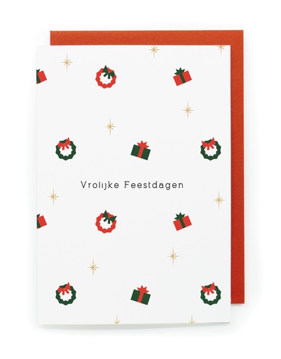 [ETJJ7562] Doosje 8 wenskaarten JJ - Vrolijke Feestdagen