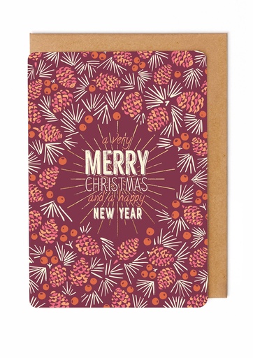 [ETCC7236] Doosje 8 wenskaarten - A Very Merry Christmas and a Happy New Year