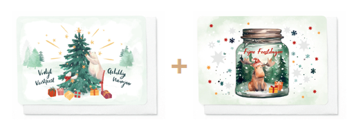[ETFF7471] Box 10 wenskaarten - 2 designs Frosty Forest 7471