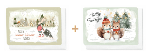 [ETFF7472] Box 10 wenskaarten - 2 designs Frosty Forest 7472