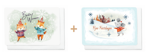 [ETFF7473] Box 10 wenskaarten - 2 designs Frosty Forest 7473