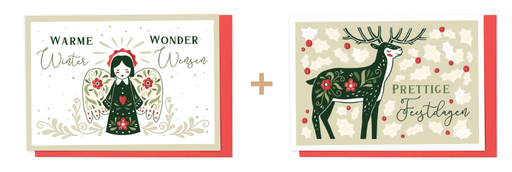 [ETNN7482] Box 10 wenskaarten - 2 designs Nordic Noël 7482