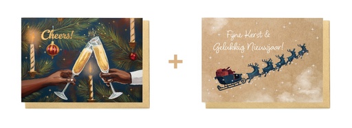 [ETWC9804] Box 10 wenskaarten - 2 designs Winter Cheer 9804