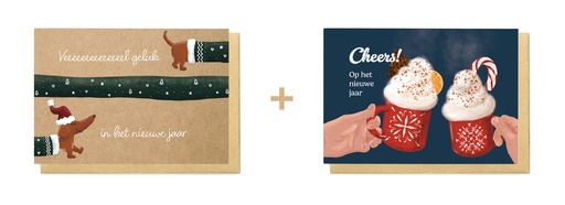 [ETWC9803] Box 10 wenskaarten - 2 designs Winter Cheer 9803